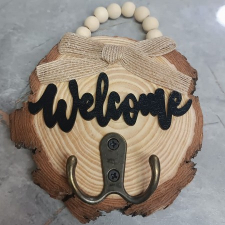 علاقات مفاتيح خشب ديكور WELCOME 13 سم